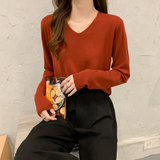  Áo len nữ cổ tim thu đông 