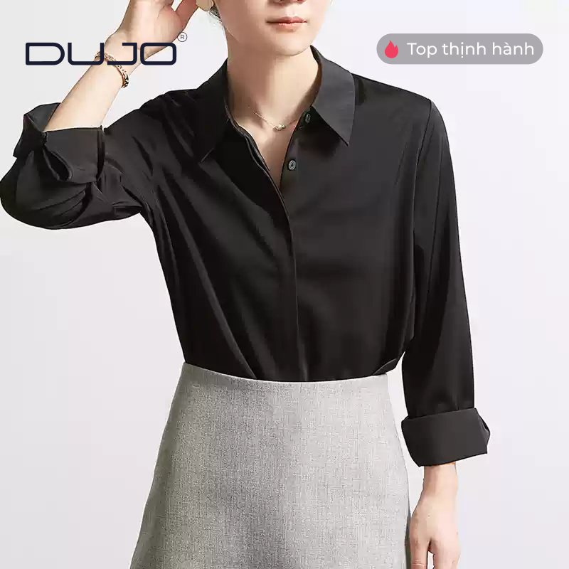  Áo sơ mi trắng lụa mịn DUJO – Item must-have cho nàng công sở 