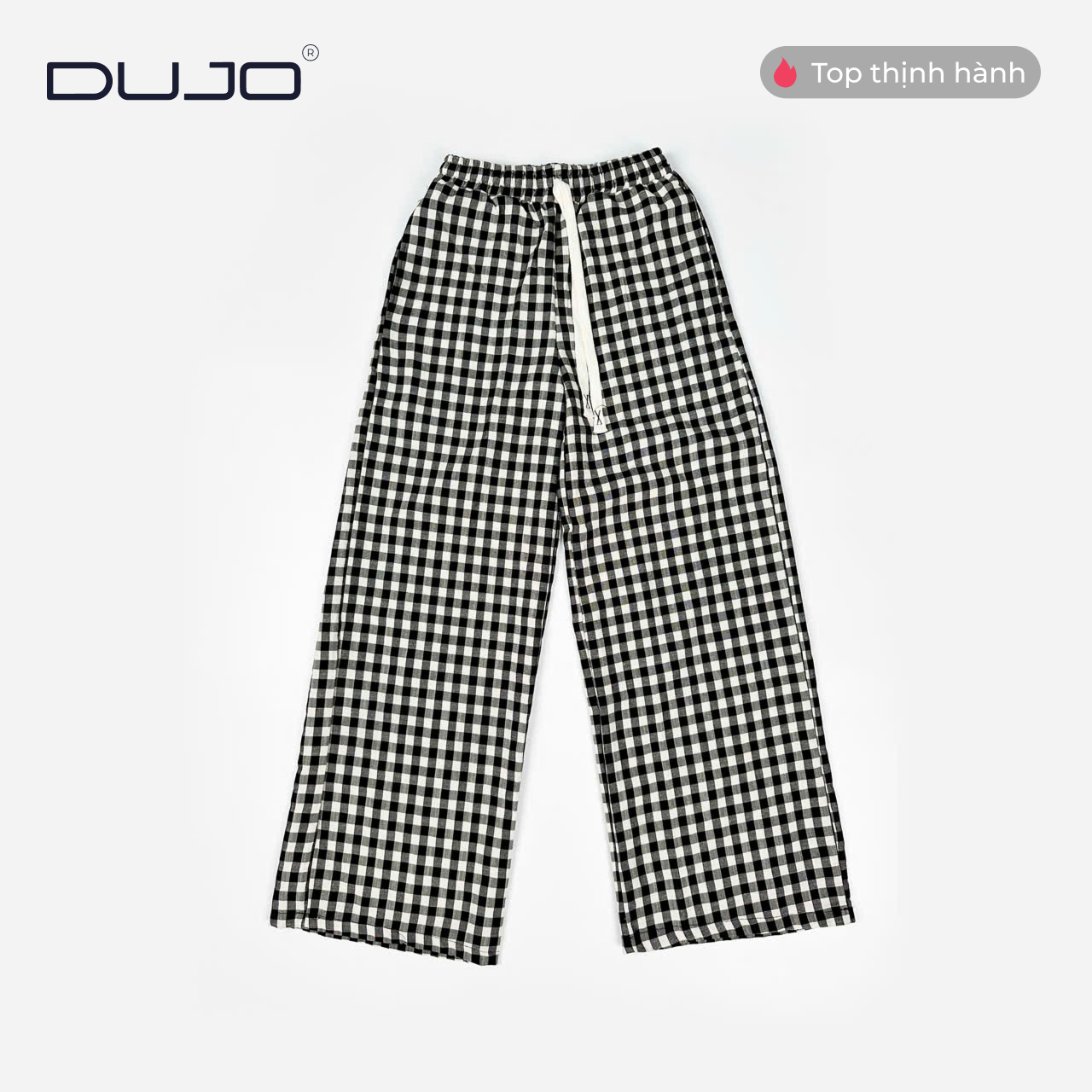  Quần Dài Sọc Caro Nữ DUJO – Dáng Suông Đẹp, Vải Mát, Giá tốt 