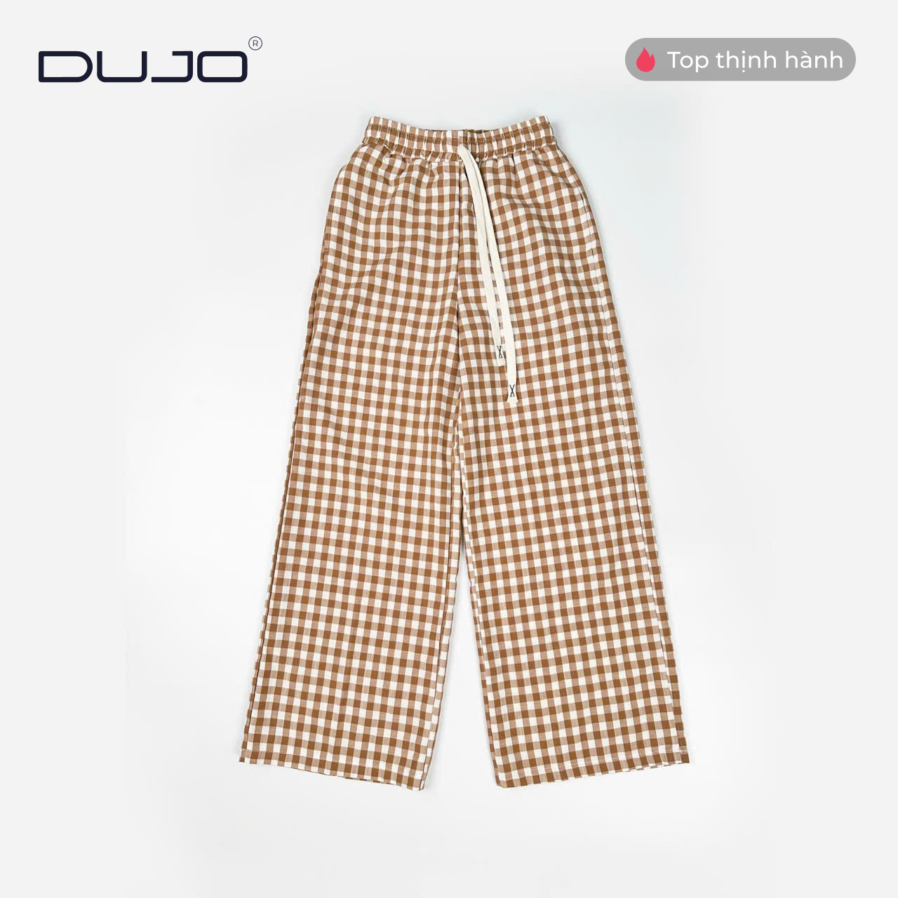  Quần Dài Sọc Caro Nữ DUJO – Dáng Suông Đẹp, Vải Mát, Giá tốt 