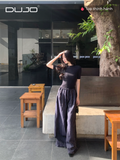  Quần Linen Kẻ Sọc Rộng Dáng Chuẩn 