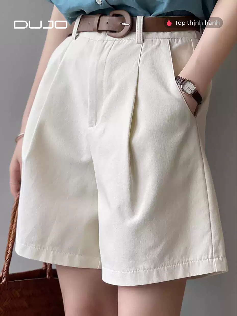  Quần short tây nữ dáng suông – Chuẩn công sở Hàn Quốc 
