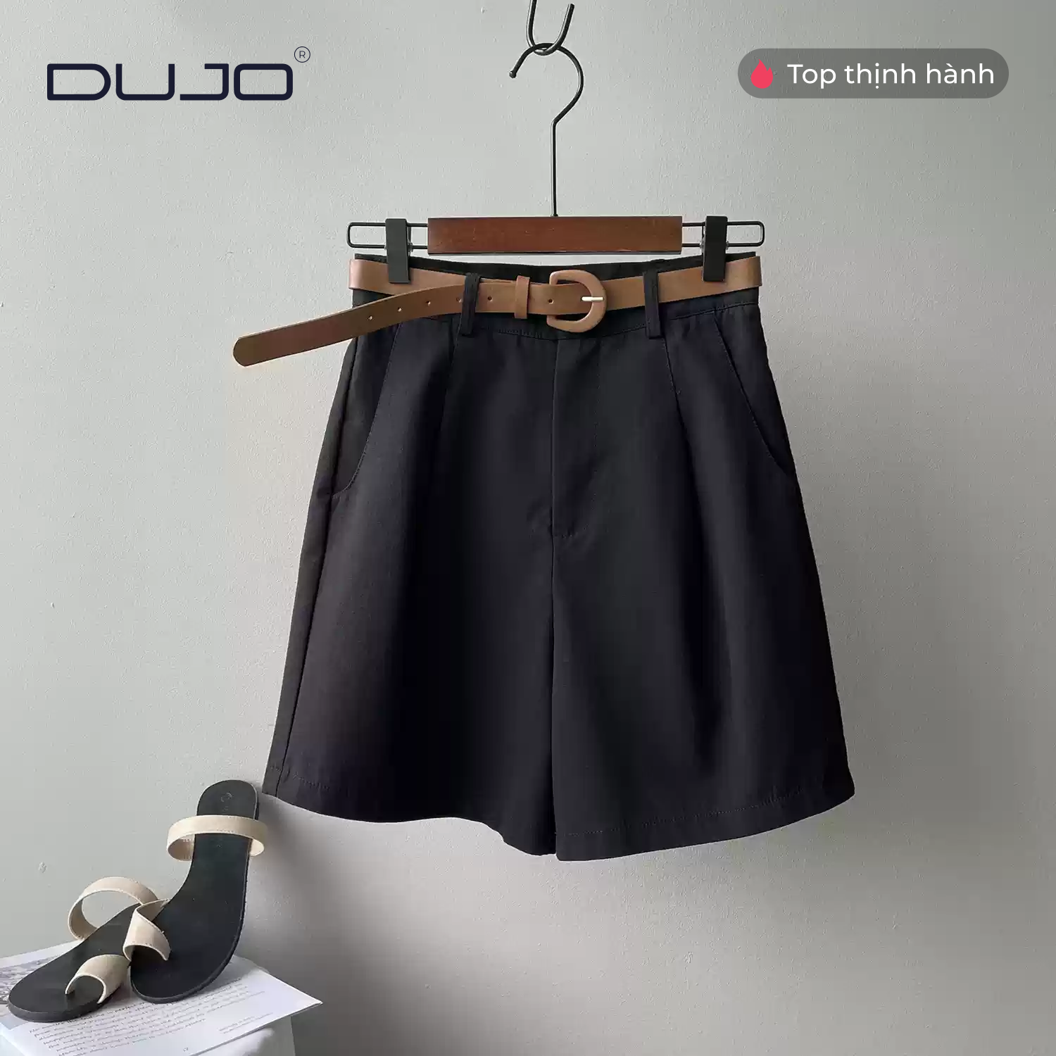  Quần short tây nữ dáng suông – Chuẩn công sở Hàn Quốc 