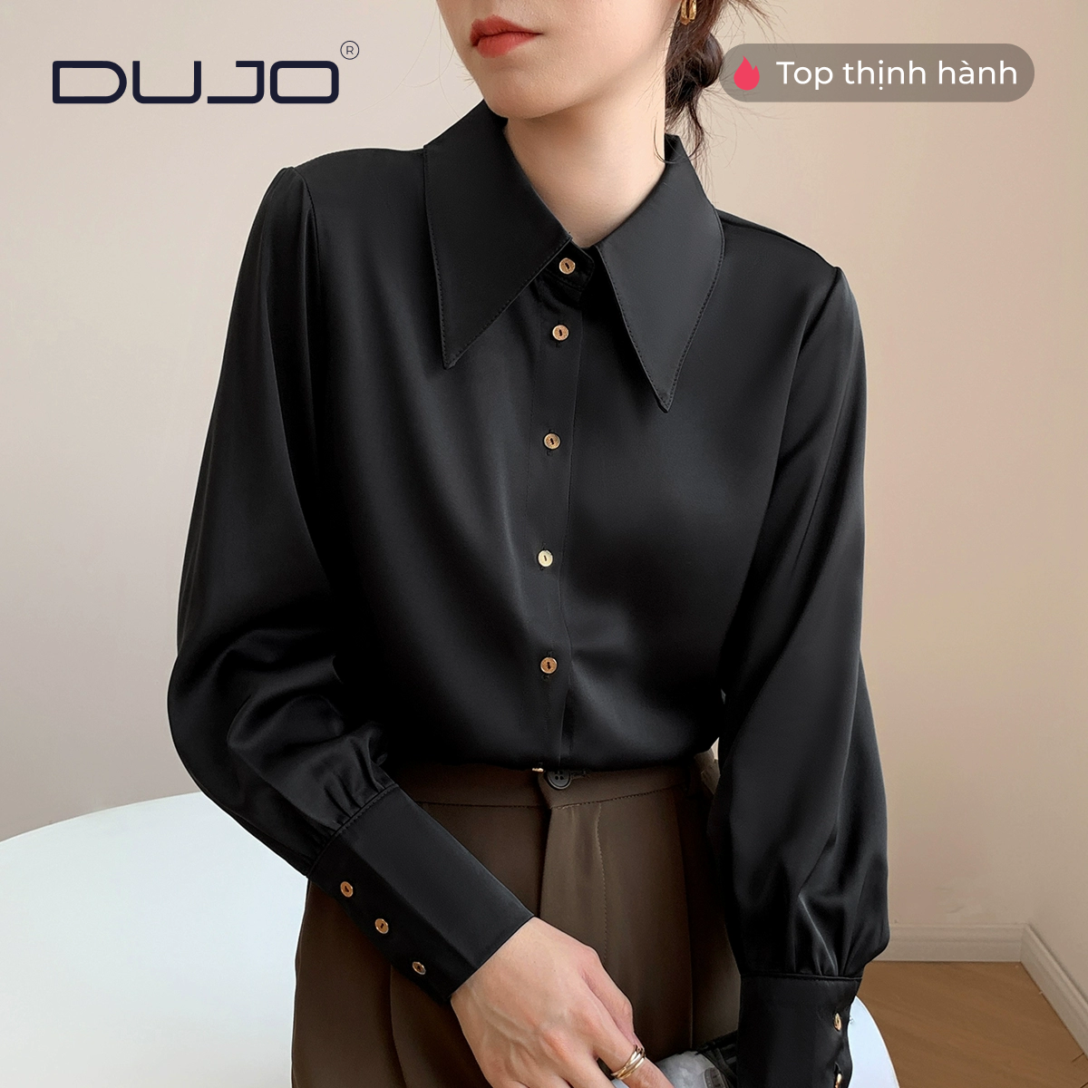  Sơ mi đen cao cấp DUJO – Thần thái chuyên nghiệp, khí chất dẫn đầu 