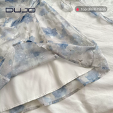  Váy hoa quyến rũ xanh dương DUJO 