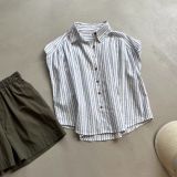  Áo sơ mi dọc nhỏ xanh dương 