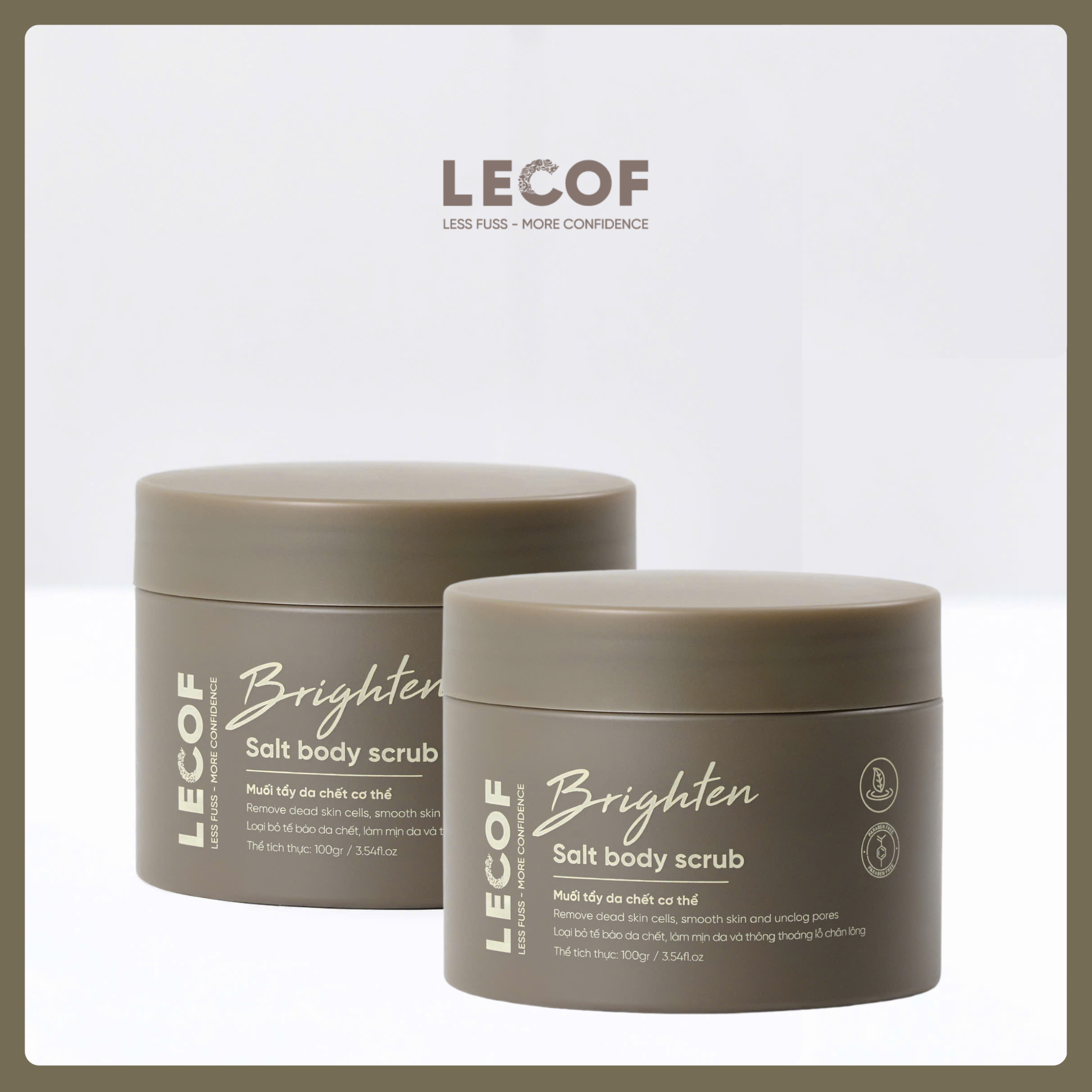  Combo 2 hũ Muối Tẩy tế bào chết body nam LECOF mịn da, thông thoáng lỗ chân lông - 100 gram 