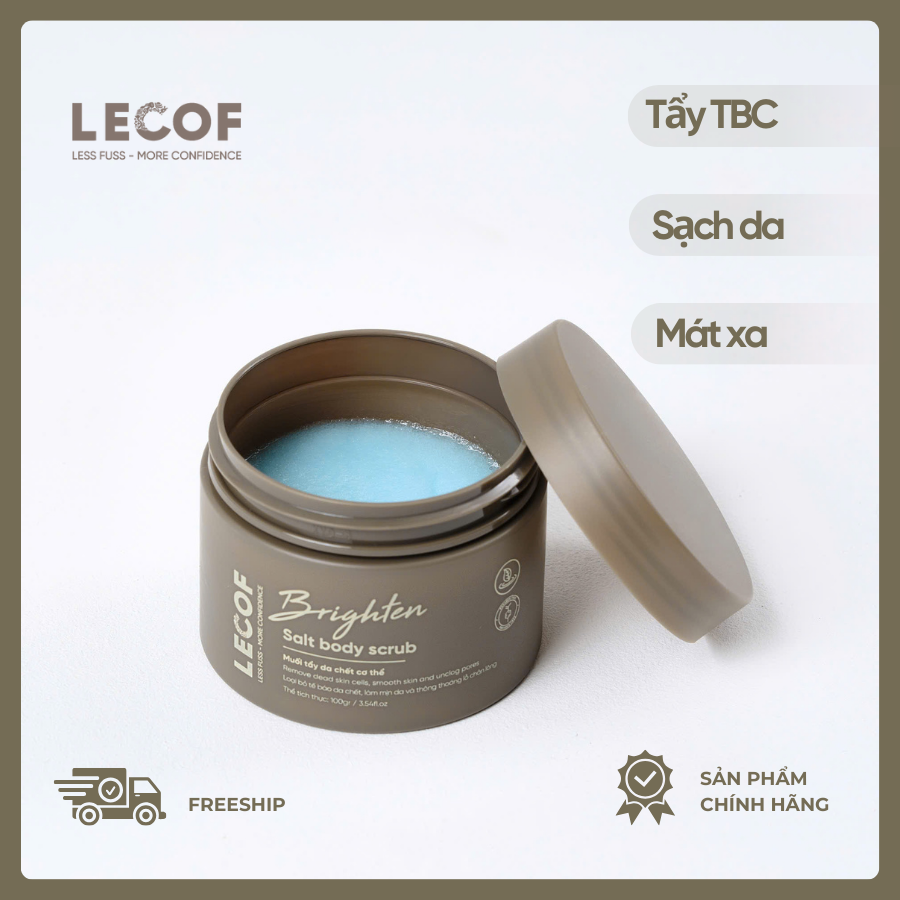  Muối Tẩy tế bào chết body nam LECOF mịn da, thông thoáng lỗ chân lông - 100 gram 