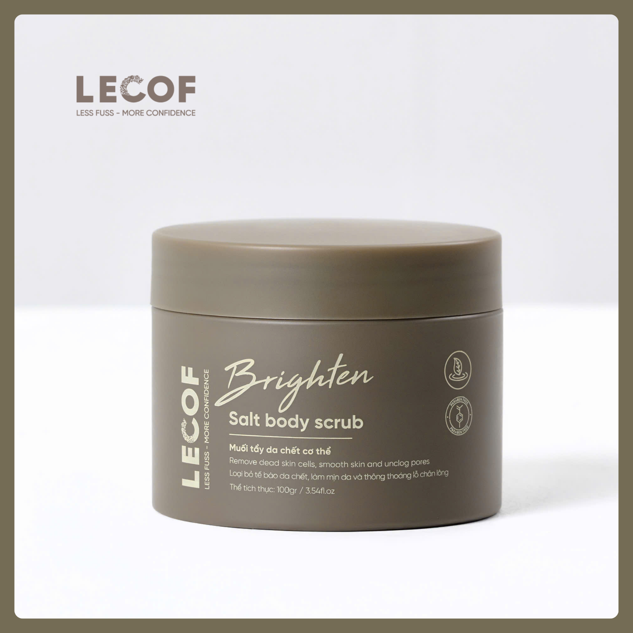  Combo 2 hũ Muối Tẩy tế bào chết body nam LECOF mịn da, thông thoáng lỗ chân lông - 100 gram 