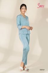 Bộ pijamas lụa áo tay lỡ quần dài ST8707