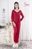 Bộ pijamas lụa áo dài quần dài ST8752