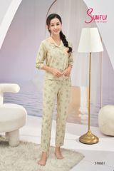 Bộ pijamas linen áo tay lỡ quần dài ST8881