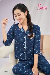Bộ pijamas linen áo tay lỡ quần dài ST8881