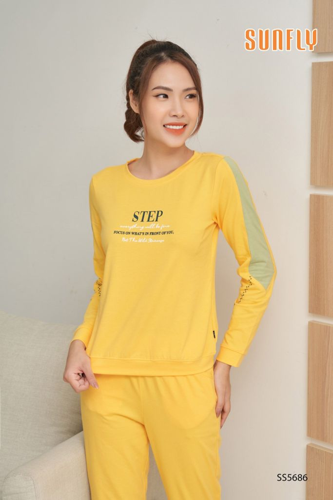 Bộ thể thao cotton áo dài quần dài SS5686