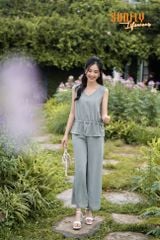 Bộ  đũi áo sát nách quần dài culottes SFB3001