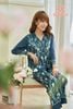 Bộ pijamas lụa áo tay lỡ dài quần dài ST9100