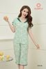 Bộ pijamas nữ lanh ht độc quyền áo cộc quần ngố ST9146