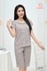Bộ pijamas nữ kate kẻ ht áo cộc quần ngố ST9182