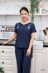 Đồ bộ mặc nhà nữ linen áo cộc quần dài SP2220