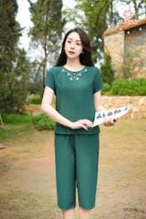 Đồ bộ mặc nhà nữ linen áo cộc quần ngố SP2230