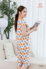 Bộ pijamas nữ lanh ht áo cộc quần ngố ST9239