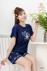 Đồ bộ mặc nhà nữ cotton áo cộc quần sooc ST9266