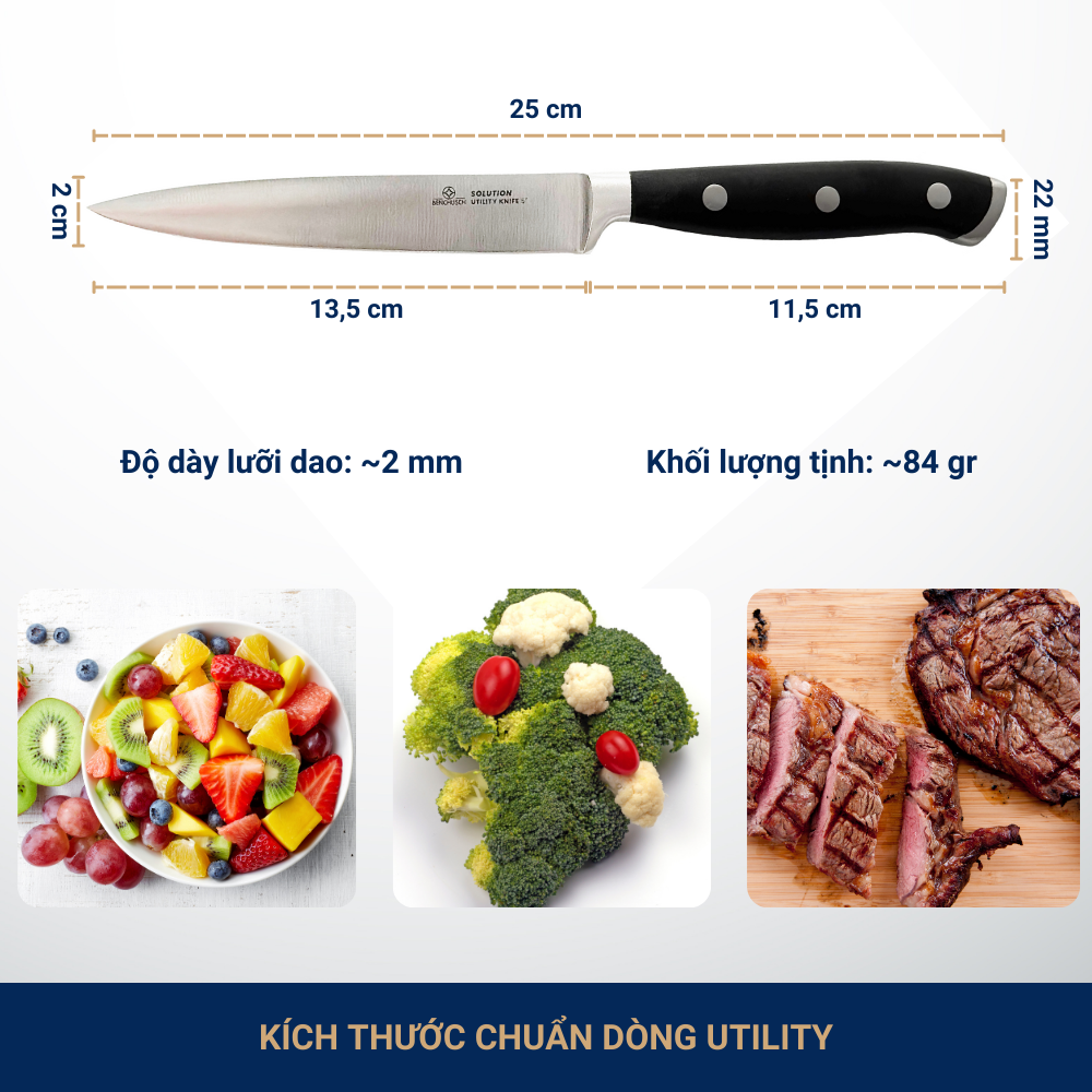  Dao Gọt Hoa Quả Đa Năng Benchusch - Lưỡi Dao 12,5 cm - Dòng Utility - Solution Series 