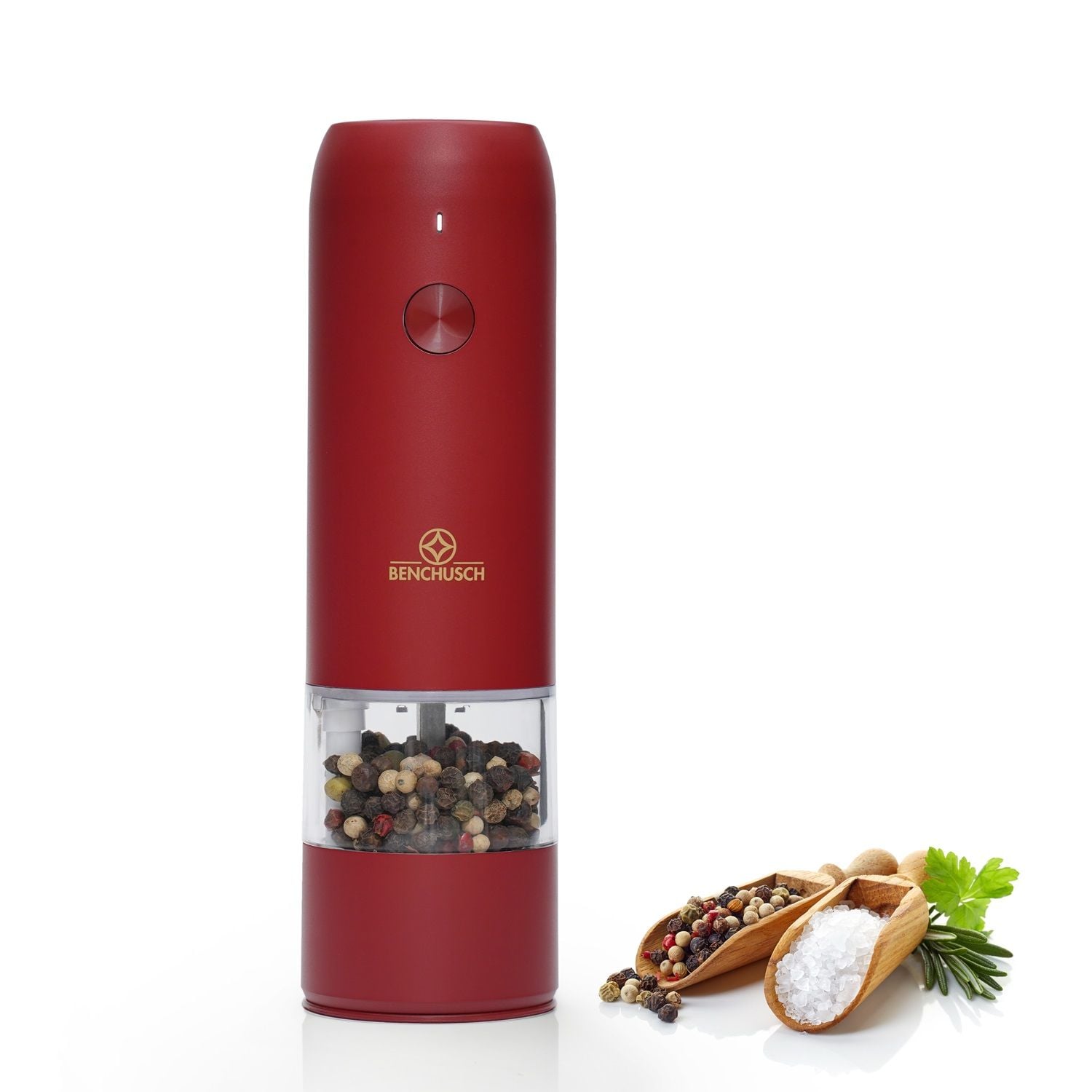  Máy Xay Tiêu Tự Động Bằng Điện Benchusch (Đen/Trắng/Xanh/Đỏ) 