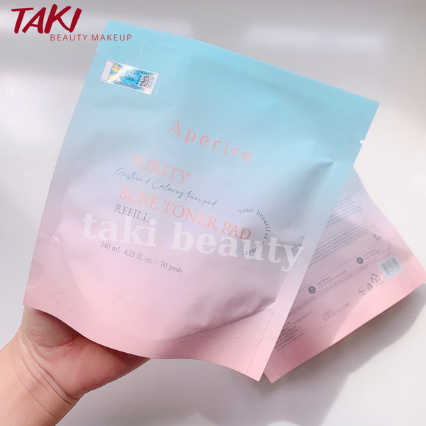 Toner Pad Tinh Khiết Cấp Ẩm Dịu Da Aperire Purity Blue Moisture and Calming Toner Pad 140ml (70 miếng)