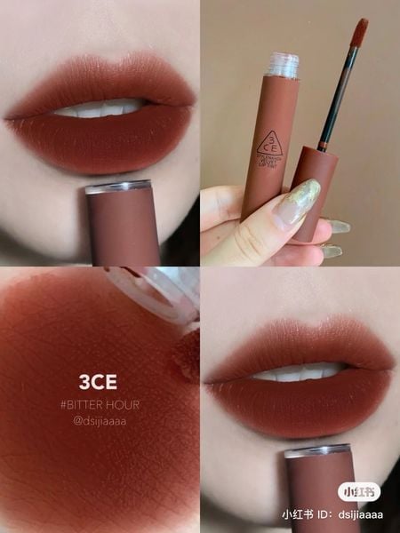 Son kem Lì 3ce Velvet Lip Tint 4g Mẫu Mới- Definition- Bitter Hour- Walk N Talk- Like Gentle- Cashmere Nude