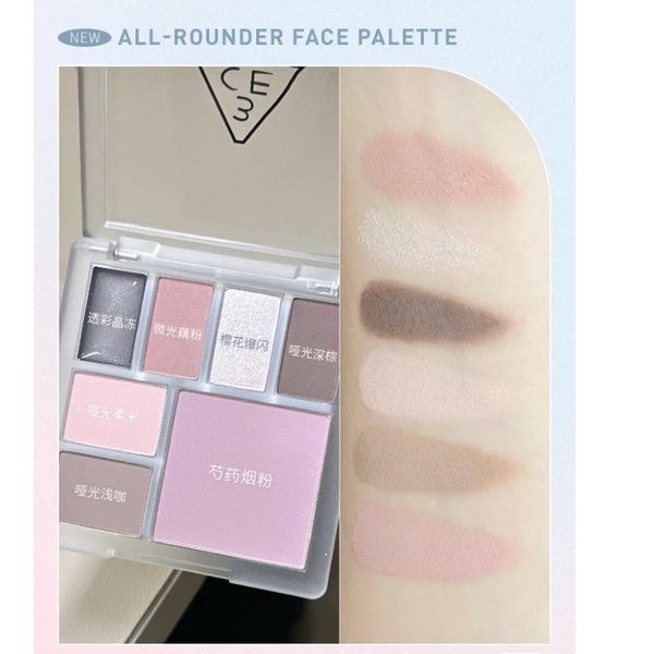 [NEW]  Bảng Màu Mắt - Bắt Sáng - Má Hồng- Tạo Khối Đa Năng 7 Ô 3ce All Rounder Face Palette