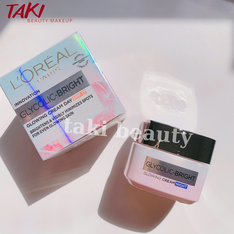 Kem Dưỡng Sáng Da L'Oreal Glycolic-Bright Glowing Cream 30ml (Ngày & Đêm)