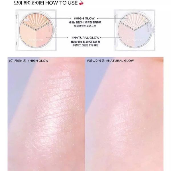 Phấn Bắt Sáng Peripera Ink Pure Glory Highlighter 3g [ Tặng Kèm Cọ]