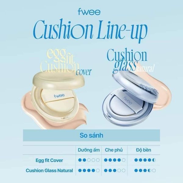 Phấn Nước Fwee Glass Natural - Fwee Egg Fit Cover Cushion SPF50+ PA+++