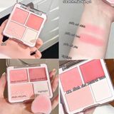  Phấn Má Hồng Và Phấn Bắt Sáng 4 Ô Judydoll Blush Highlighter Palette 9g 
