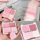  Phấn Má Hồng Và Phấn Bắt Sáng 4 Ô Judydoll Blush Highlighter Palette 9g 
