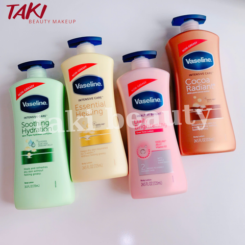 Dưỡng Thể Vaseline Body Lotion 725ml Mẫu mới - 4X - 24x - 10x perfect young 10 in 1 350ml
