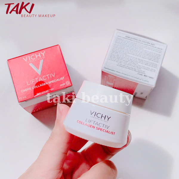 Kem Dưỡng Vichy Liftactiv Collagen Specialist Ngừa Lão Hóa, Săn Chắc Da Ban Ngày + Ban Đêm 15ml