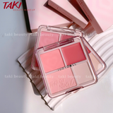  Phấn Má Hồng Và Phấn Bắt Sáng 4 Ô Judydoll Blush Highlighter Palette 9g 