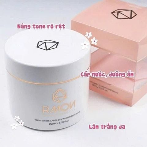 Kem Ủ Trắng và Make-Up Da Body RMON White Label Dia Whitening Cream 200ml
