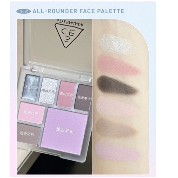 [NEW]  Bảng Màu Mắt - Bắt Sáng - Má Hồng- Tạo Khối Đa Năng 7 Ô 3ce All Rounder Face Palette