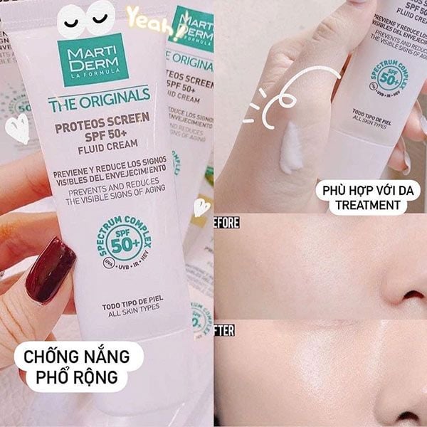 Kem chống nắng MartiDerm The Originals Proteos Screen SPF50+ Fluid Cream 40ml