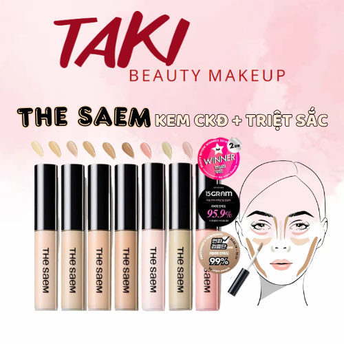 Kem Che Khuyết Điểm The Saem Cover Perfection Tip Concealer SPF28 PA++ 6.5g [0.5- 01- 1.25- 1.5- 1.75- 02]