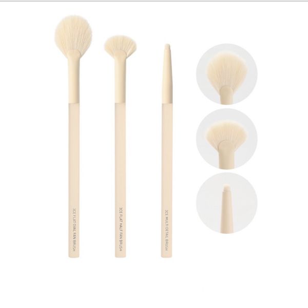 Cọ Trang Điểm Cá Nhân 3ce [Cọ Bắt Sáng Flat Oval Fan Brush- Cọ Bắt Sáng Flat Half Fan Brush- Cọ Mắt Multi Detail Brush]