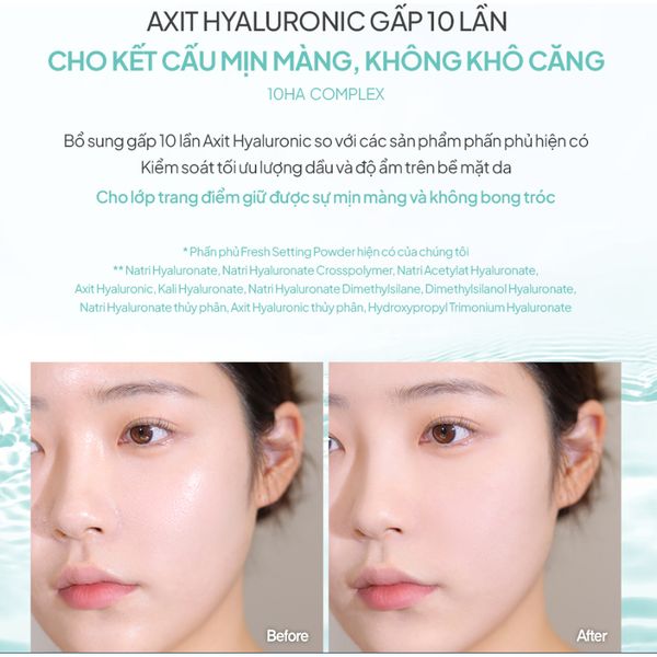 Phấn Phủ Kiềm Dầu Espoir Fresh Setting Powder Chữ Xanh (Mẫu Mới)