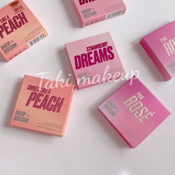 Bảng Phấn Má 4 Ô Revolution Blush Palette Makeup Obsession [Strawberry Dreams- Sweet Like A Peach-  Pink Rosé]