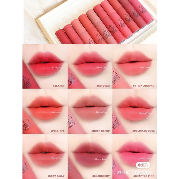 Son Kem Lì 3CE Blurring Liquid Lip 5.5g [Pull Off- So Over- Nude Scene- Bearberry]