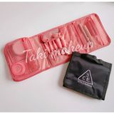 Túi Đựng Mỹ Phẩm + Cọ Đa Năng 3ce Wash Bag Small Pink Beige Black Đen- Hồng (26x17x7cm- 19.5x15x 5.5cm)