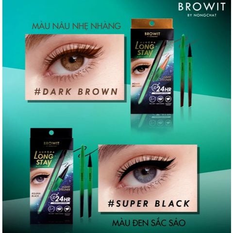 Kẻ Mắt Nước Siêu Mảnh Browit by Nongchat Aurora Long Stay Eyeliner 0.5g