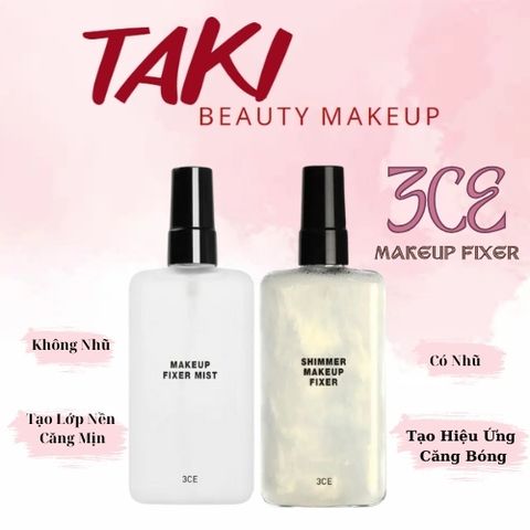 Xịt Khóa Nền 3ce Shimmer Makeup Fixer Có Nhũ + Không Nhũ 95ml